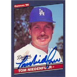 621215 Tom Niedenfuer Autographed Baseball Card - Los Angeles Dodgers, 67 - 1986 Donruss No.397