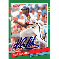 621261 Karl Rhodes Autographed Baseball Card - Houston Astros, Tuffy, 67 - 1991 Donruss No.698 -  Autograph Warehouse
