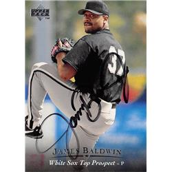 621278 James Baldwin Autographed Baseball Card - Chicago White Sox, 67 - 1995 Upper Deck Top Prospect No.43