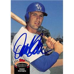 621706 Dave Hansen Autographed Baseball Card - Los Angeles Dodgers - 1992 Topps Stadium Club No.36