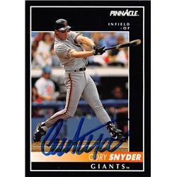 621776 Cory Snyder Autographed Baseball Card - San Francisco Giants - 1992 Pinnacle No.506