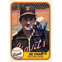 621784 Joe Strain Autographed Baseball Card - San Francisco Giants - 1981 Fleer No.458