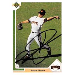 621786 Rafael Novoa Autographed Baseball Card - San Francisco Giants - 1991 Upper Deck No.674