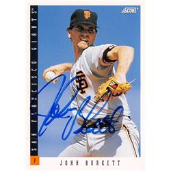 626638 John Burkett Autographed Baseball Card - San Francisco Giants - 1993 Score No.174