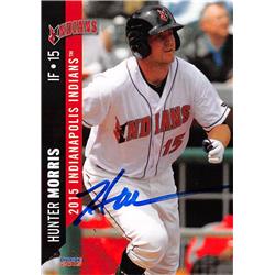 626806 Hunter Morris Autographed Baseball Card - Indianapolis Indians, Pittsburgh Pirates - 2015 Choice No.15