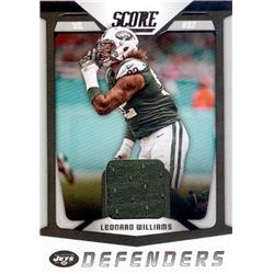 Leonard Williams Player Worn Jersey Patch Football Card - New York Jets - 2018 Score Defenders No.21