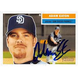 637497 Adam Eaton Autographed Baseball Card - San Diego Padres - 2005 Topps Heritage No.158