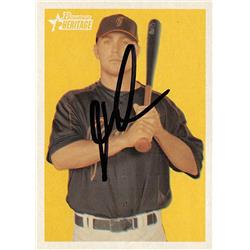 637728 John Bowker Autographed Baseball Card - San Francisco Giants - 2006 Bowman Heritage No.BHP42