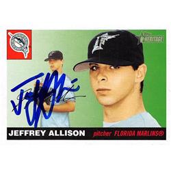 637746 Jeffrey Allison Autographed Baseball Card - Florida Marlins - 2004 Topps Heritage Rookie No.90