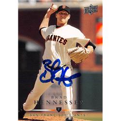 637776 Brad Hennessey Autographed Baseball Card - San Francisco Giants - 2008 Upper Deck No.114