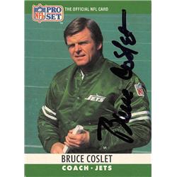 638078 Bruce Coslet Autographed Football Card - New York Jets - 1990 Pro Set No.242