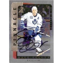 638596 Dave Ellett Autographed Hockey Card - Toronto Maple Leafs NJ Devils - 1996 Pinnacle Be A Player No.177 Silver