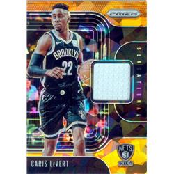 Picture of Autograph Warehouse 639088 Caris Levert Player Worn Jersey Patch Basketball Card - Brooklyn Nets - 2019 Panini Prizm Sensational Refractor No.SSCLV