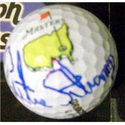 639261 Curtis Strange Autographed Golf Ball - Masters - PGA US Open Champion 2X Wake Forest University Demon Deacons - With Free Display Cube