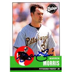 650962 Warren Morris Autographed Baseball Card - Pittsburgh Pirates, FT - 2001 Upper Deck Vintage No.311