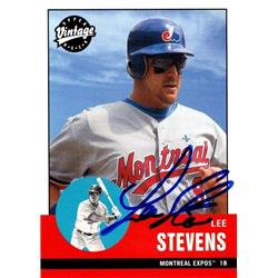651003 Lee Stevens Autographed Baseball Card - Montreal Expos, FT - 2001 Upper Deck Vintage No.249