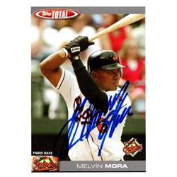 651081 Melvin Mora Autographed Baseball Card - Baltimore Orioles, FT - 2004 Topps Total No.395
