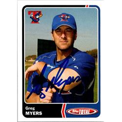 651176 Greg Myers Autographed Baseball Card - Toronto Blue Jays, FT - 2003 Topps Total No.341