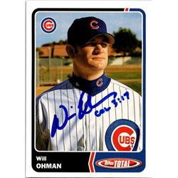 651187 Will Ohman Autographed Baseball Card - Chicago Cubs, FT - 2003 Topps Total No.861