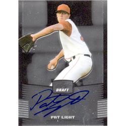651297 Pat Light Autographed Baseball Card - Monmouth Hawks - 2012 Leaf Draft Chrome Rookie No.BAPL1