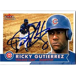 651343 Ricky Gutierrez Autographed Baseball Card - Chicago Cubs, FT - 2001 Fleer Tradition No.34