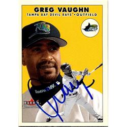 651409 Greg Vaughn Autographed Baseball Card - Tampa Rays, FT - 2000 Fleer Tradition No.U79