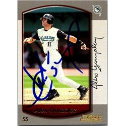 651527 Alex Gonzalez Autographed Baseball Card - Florida Marlins, FT - 2000 Bowman No.11