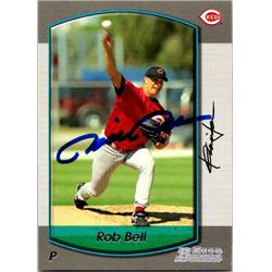 651533 Rob Bell Autographed Baseball Card - Cincinnati Reds, FT - 2000 Bowman No.167