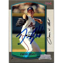 651554 Derrin Ebert Autographed Baseball Card - Atlanta Braves, FT - 2000 Bowman Rookie No.288