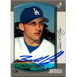 651564 Bubba Crosby Autographed Baseball Card - Los Angeles Dodgers, FT - 2000 Bowman No.318
