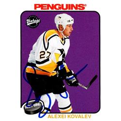 651673 Alexei Kovalev Autographed Hockey Card - Pittsburgh Penguins, FT - 2001 Upper Deck Vintage No.200