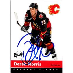 651766 Derek Morris Autographed Hockey Card - Calgary Flames, FT - 2000 Upper Deck Vintage No.58