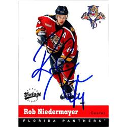 Rob Niedermayer Autographed Hockey Card - Florida Panthers, FT - 2000 Upper Deck Vintage No.156