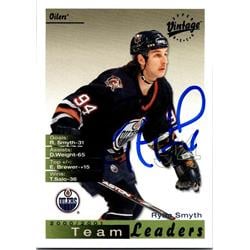 651925 Ryan Smyth Autographed Hockey Card - Edmonton Oilers, FT - 2001 Upper Deck Vintage Team Leaders No.104