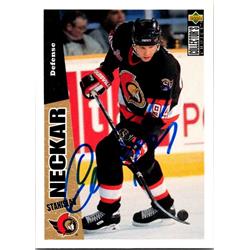 652160 Stanislav Neckar Autographed Hockey Card - Ottawa Senators, FT - 1996 Upper Deck No.185