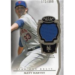 652768 Matt Harvey Player Worn Jersey Patch Baseball Card - New York Mets - 2013 Topps Tier One No.TORMH LE 172-399