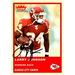 653082 Larry Johnson Autographed Football Card - Kansas City Chiefs, SC - 2004 Fleer Tradition No.103