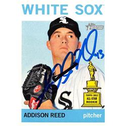 653391 Addison Reed Autographed Baseball Card - Chicago White Sox - 2013 Topps Heritage All Star Rookie No.168