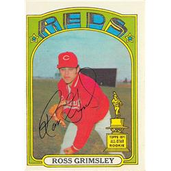 653404 Ross Grimsley Autographed Baseball Card - Cincinnati Reds - 1972 Topps No.99 All Star Rookie Cup