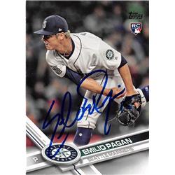 653485 Emilio Pagan Autographed Baseball Card - Seattle Mariners - 2017 Topps Rookie No.US181