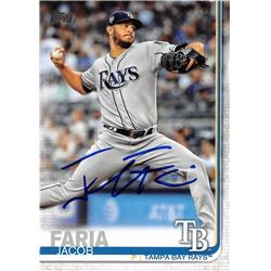653495 Jacob Faria Autographed Baseball Card - Tampa Bay Rays - 2019 Topps No.656