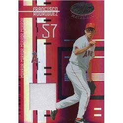 653587 Francisco Rodriguez Player Worn Jersey Patch Baseball Card - Anaheim Angels, K-Rod - 2005 Leaf Certified Materials Refractor No.43 LE 1-250