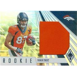 Noah Fant Player Worn Jersey Patch Football Card - Denver Broncos - 2019 Panini Phoenix Refractor No.24 LE 37-100