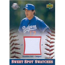 649666 Kazuhisa Ishii Player Worn Jersey Patch Baseball Card - Los Angeles Dodgers - 2002 Upper Deck Sweet Spot No.SKI