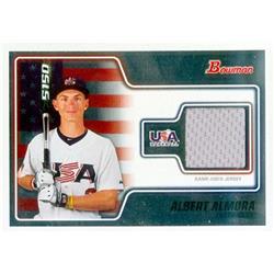 649906 Albert Almora Player Worn Jersey Patch Baseball Card - Team USA - 2015 Panini Stars & Stripes Game Gear No.4 LE 241-299