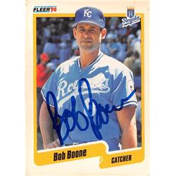 Bob Boone autographed Baseball Card (Kansas City Royals C) 1990 Fleer #102 - Baseball Slabbed Autographed Cards