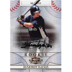 Jharmidy DeJesus autographed baseball card (Seattle Mariners) 2008 Donurss Threads Refractor Rookie #143 LE 141/465 - Baseball Slabbed Autographed Cards