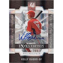 Kelly Dugan autographed baseball card (Philadelphia Phillies) 2009 Donruss Elite Extra Edition Rookie Refractor #11 LE 659/799 - Baseball Slabbed Autographed Cards