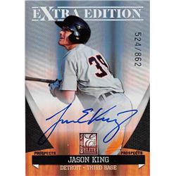Jason King autographed baseball card (Detroit Tigers) 2011 Donruss Elite Extra Edition Rookie Refractor #P19 LE 524/862 - Football Slabbed Autographed Rookie Cards