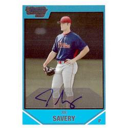 Joe Savery autographed baseball card (Philadelphia Phillies) 2008 Bowman Chrome 1st Rookie #BDPP126 - Baseball Slabbed Autographed Cards